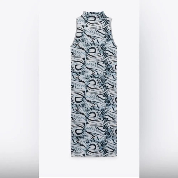 LAST CHANCE ZARA MARBLE PRINT KNIT DRESS - Picture 3 of 6